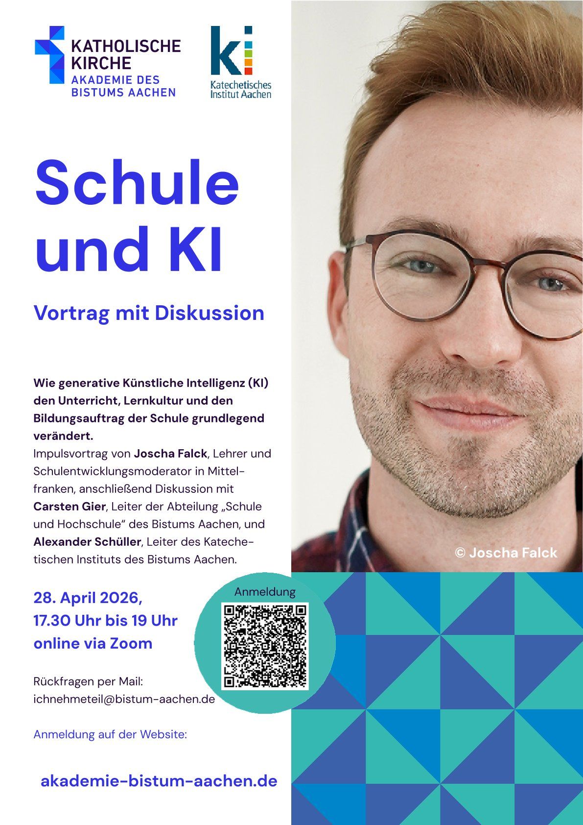 Flyer A4_ Schule und KI_Akademie des Bistums_28.04.2026 (c) KI-Aachen